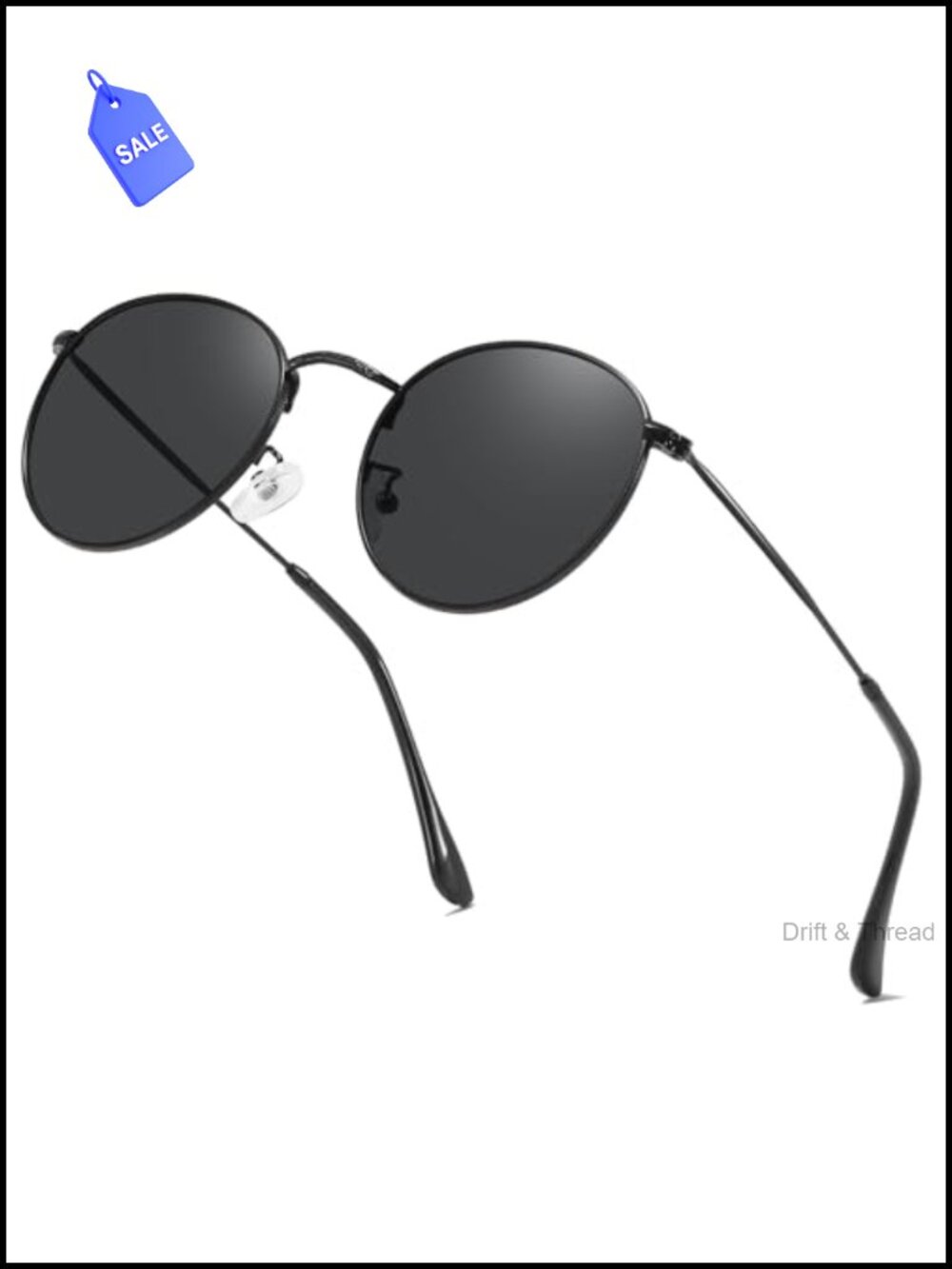 Round Polarized Sunglasses Stainless Steel Frame UV400 Unisex Retro